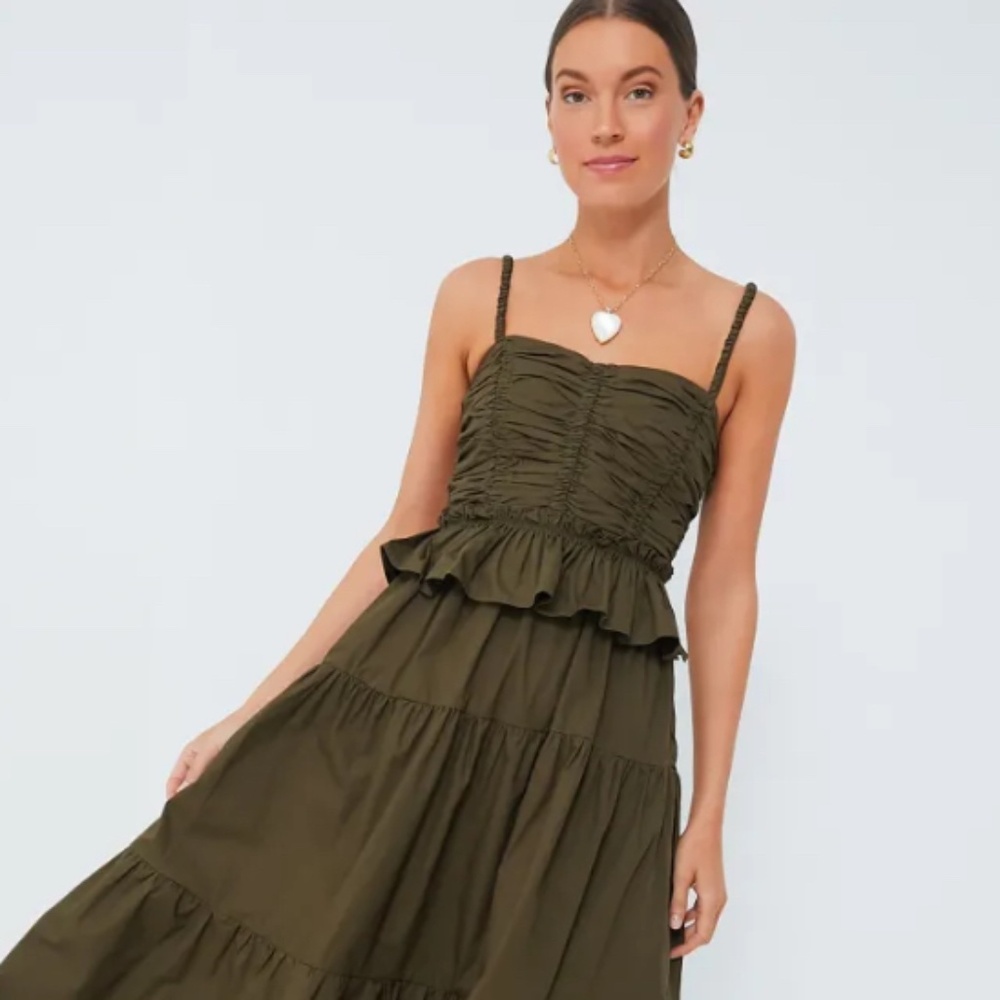 Olive green maxi dress